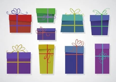 Vector set of colored gifts. Stock Illustration