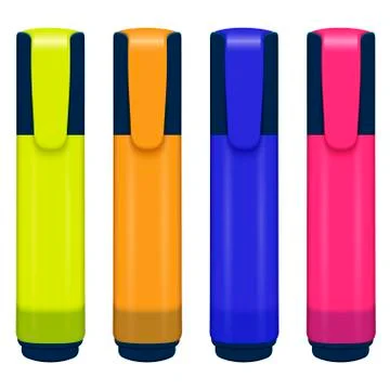 Vector set of colored markers on a white background Stock Illustration