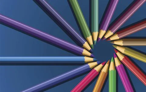 Vector set of colored pencils. Image contains gradient mesh イラスト素材