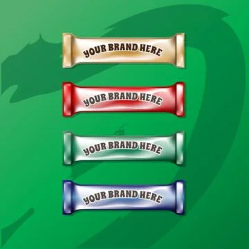 Vector set of colored polyethylene pack for candy イラスト素材