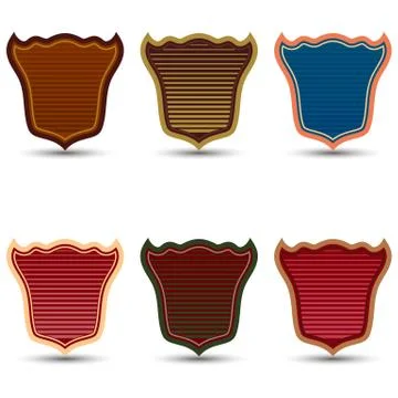 The vector set of colored shields Stock Illustration