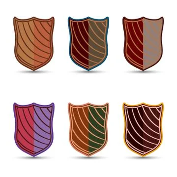 The vector set of colored shields Stock Illustration