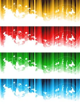 Vector set of colorful banners Stock Illustration