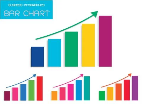 Vector Set of Colorful Bar Chart Infographic Illustrazione stock