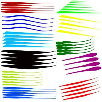 Vector set of colorful brush strokes Stock Illustration