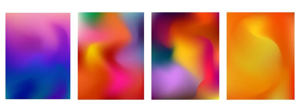 Vector set of colorful covers created by gradient grid Illustrazione stock