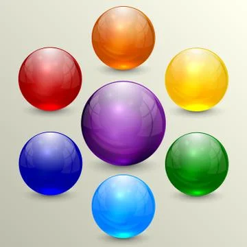 Vector set of colorful crystal globes Stock Illustration