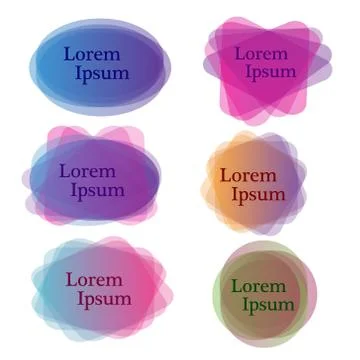 Vector set of colorful different shapes abstract banners. Graphic overlay ban Stock Illustration