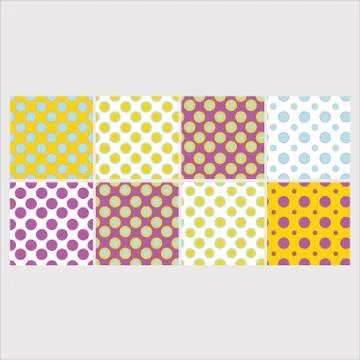 Vector set of colorful dotted patterns Stock Illustration