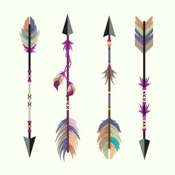 Vector set of colorful ethnic arrows, Illustrazione stock