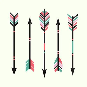 Vector set of colorful ethnic arrows, Stock Illustration
