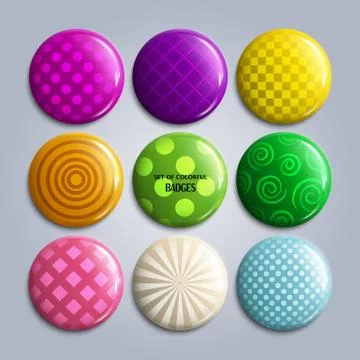 Vector set of colorful glossy badges. Stock Illustration