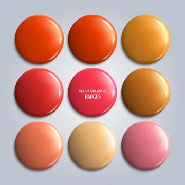 Vector set of colorful glossy badges. Stock Illustration