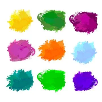 Vector Set of colorful lines drawn with a brush Stock Illustration