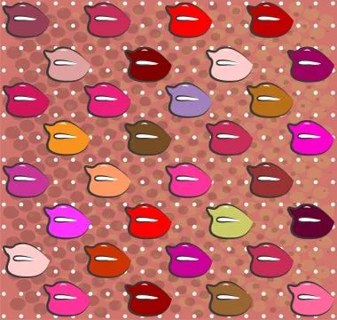 Vector set of colorful lips Stock Illustration