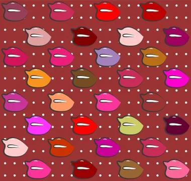 Vector set of colorful lips Stock Illustration