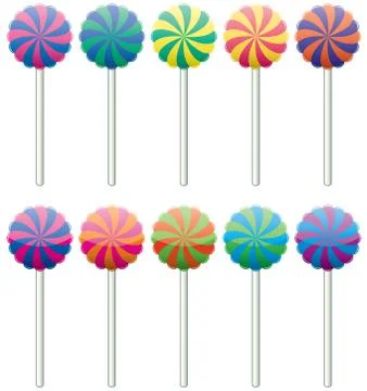 Vector set of colorful lollipops Stock Illustration