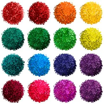 Vector set with colorful pompon Illustrazione stock