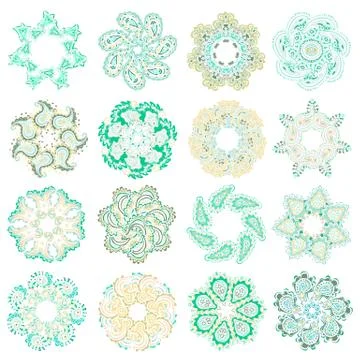 Vector set of colorful round pattern Illustrazione stock