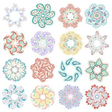 Vector set of colorful round pattern Stock Illustration