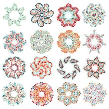 Vector set of colorful round pattern Stock Illustration