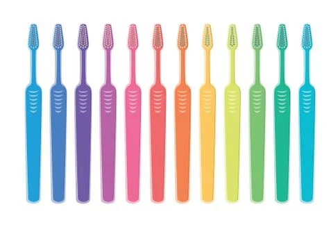 Vector set of colorful toothbrushes Stock Illustration