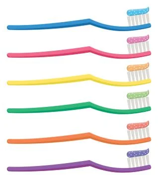 Vector set of colorful toothbrushes Stock Illustration