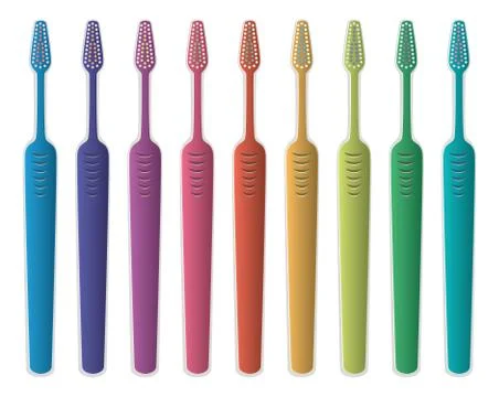 Vector set of colorful toothbrushes Stock Illustration