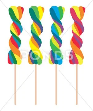 Vector set of colorful twisted lollipops Stock Illustration