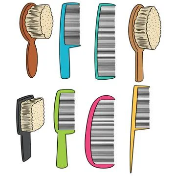 Vector set of comb Stock Illustration