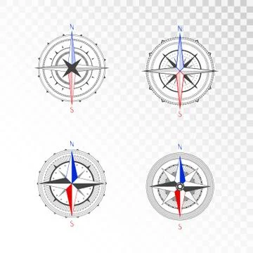 Vector set of compasses Stock Illustration