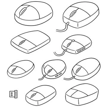 Vector set of computer mouse Stock Illustration