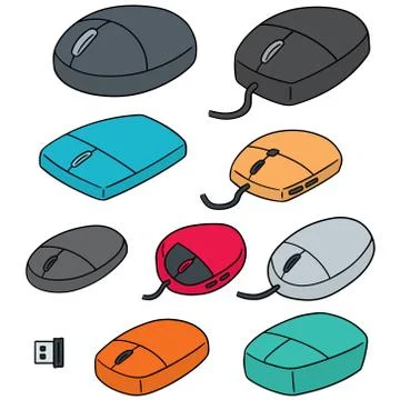 Vector set of computer mouse Stockillustratie