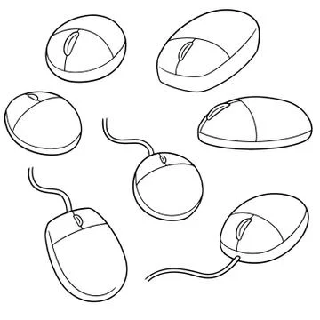 Vector set of computer mouse Illustrazione stock