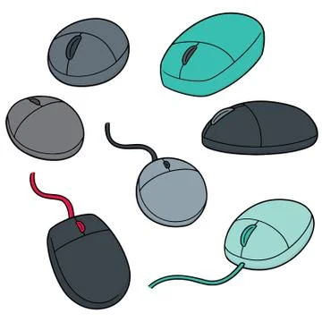 Vector set of computer mouse Stock Illustration