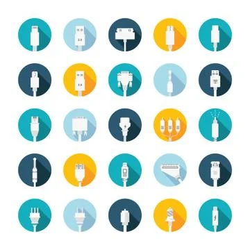 Vector Set Connectors for PC and Mobile Devices Free Stock Illustration