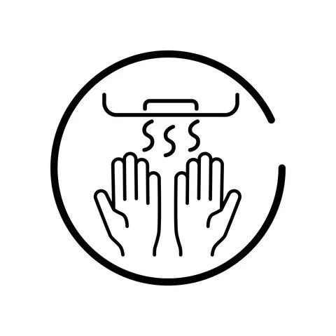 Vector. Set of contour linear icons of hand washing, hand hygiene Stock Illustration