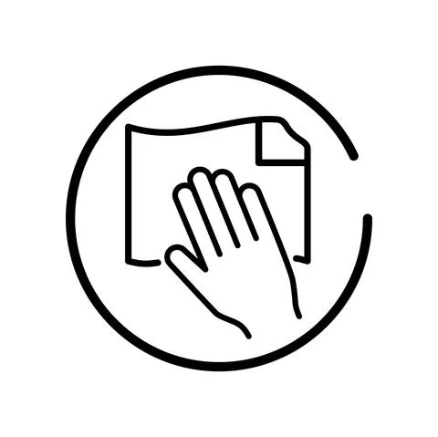 Vector. Set of contour linear icons of hand washing, hand hygiene Stock Illustration
