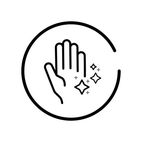 Vector. Set of contour linear icons of hand washing, hand hygiene Stock Illustration