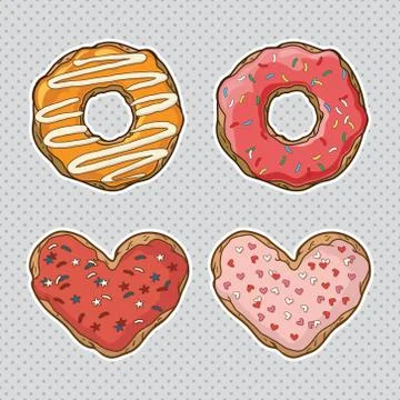 Vector set of cookies and donuts Stock Illustration