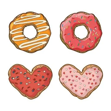 Vector set of cookies and donuts Stock Illustration