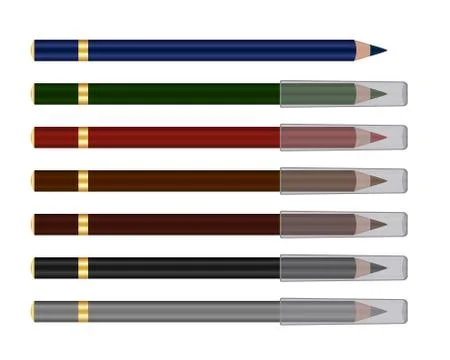 Vector set of cosmetic pencil Stock Illustration