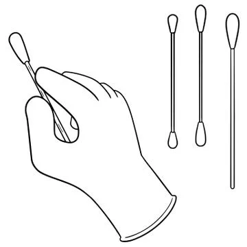 Vector set of cotton swab Stock Illustration