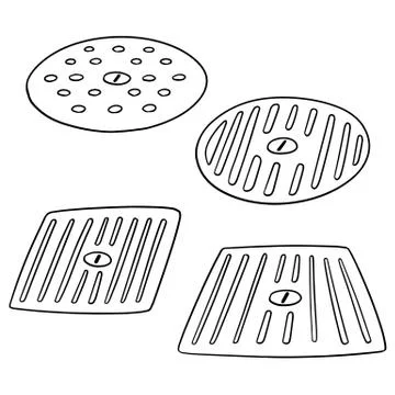 Vector set of cover the drain Stock Illustration