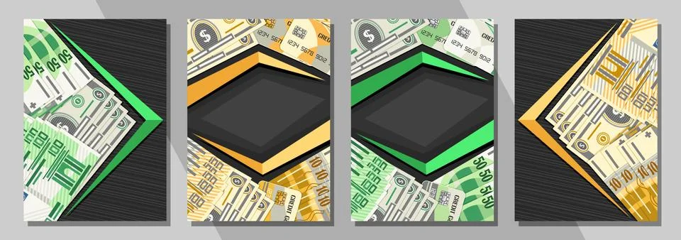 Vector set of Covers for Currency Exchange Stock Illustration