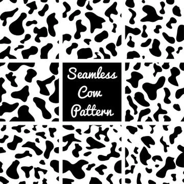Vector set cow pattern on white background Stock Illustration