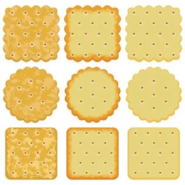 Vector set of cracker chips Stock Illustration