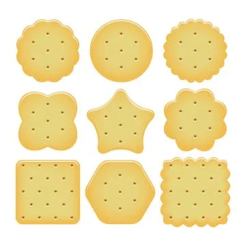 Vector set of cracker chips Stock Illustration