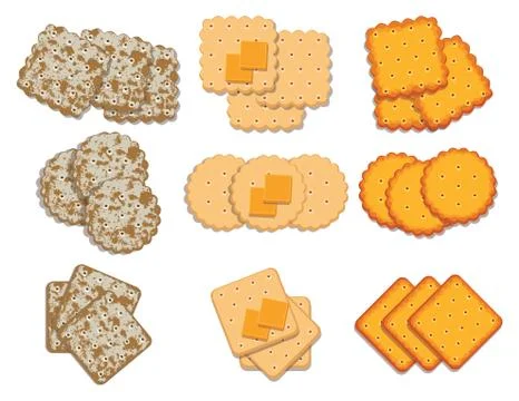 Vector set of cracker chips Stock Illustration