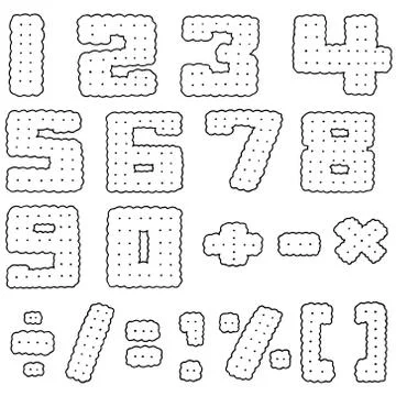 Vector set of cracker number Illustrazione stock